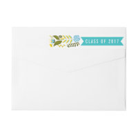 Class of 2017 graduation aqua, yello modern floral