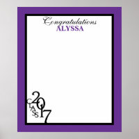 Class of 2017 Graduation Autograph Keepsake Purple