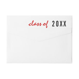 Class of 2017 graduation handwritten red, black wrap around label