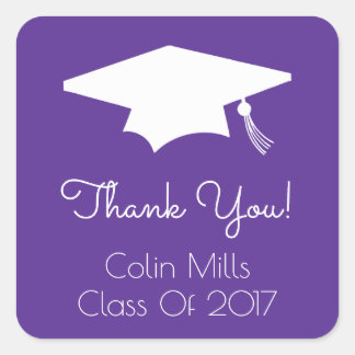 Class Of 2017 Label (Eggplant Graduation Cap)