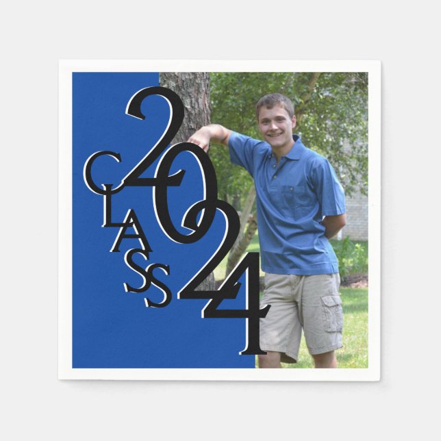 Class of 2018 Blue Grad Photo Napkin (Front)