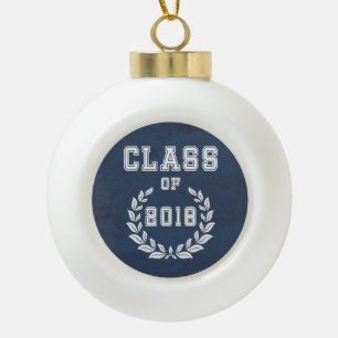 Class of 2018 ceramic ball christmas ornament