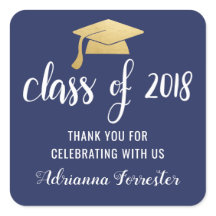 Class Of 2018 Faux Gold Foil Graduate Hat