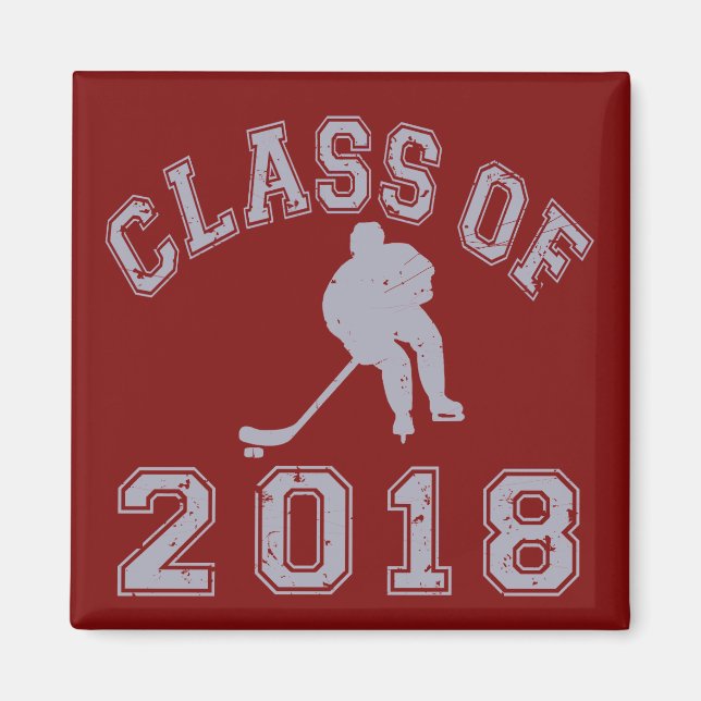 Class Of 2018 Hockey - Grey 2 Magnet (Front)