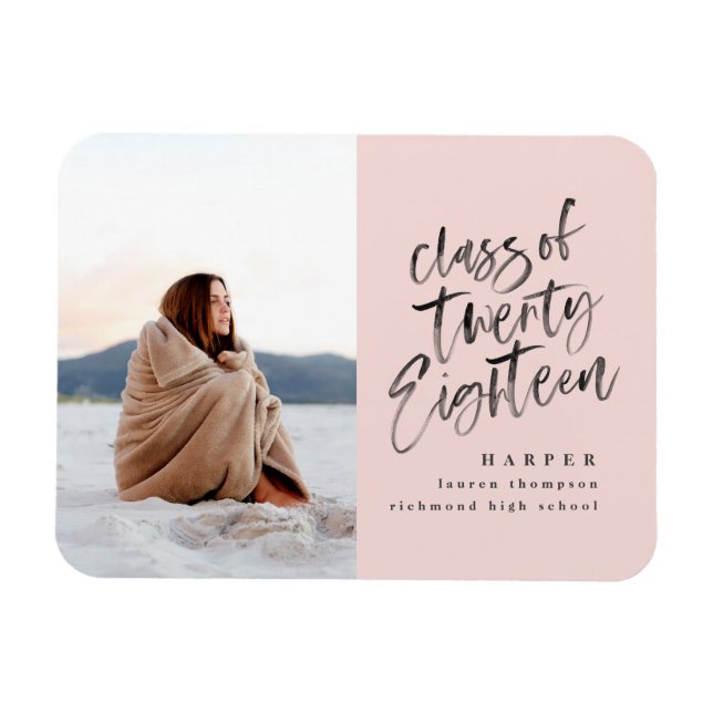 Class of 2018 photo graduate announcement card magnet (Horizontal)
