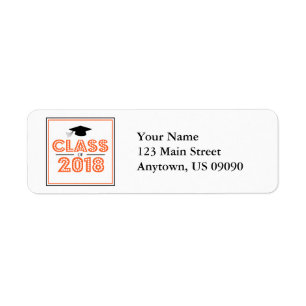 Class Of 2018 Return Address Labels (Orange)