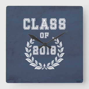 Class of 2018 square wall clock