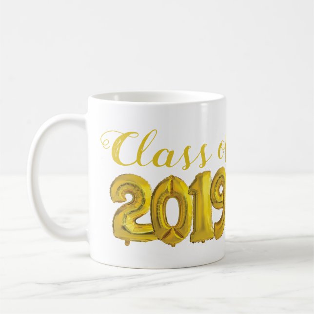 Class of 2019 Gold Balloons Mug for Graduates (Left)