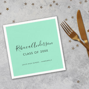 Class of 2019 Grad   Mint Green Graduation Napkin