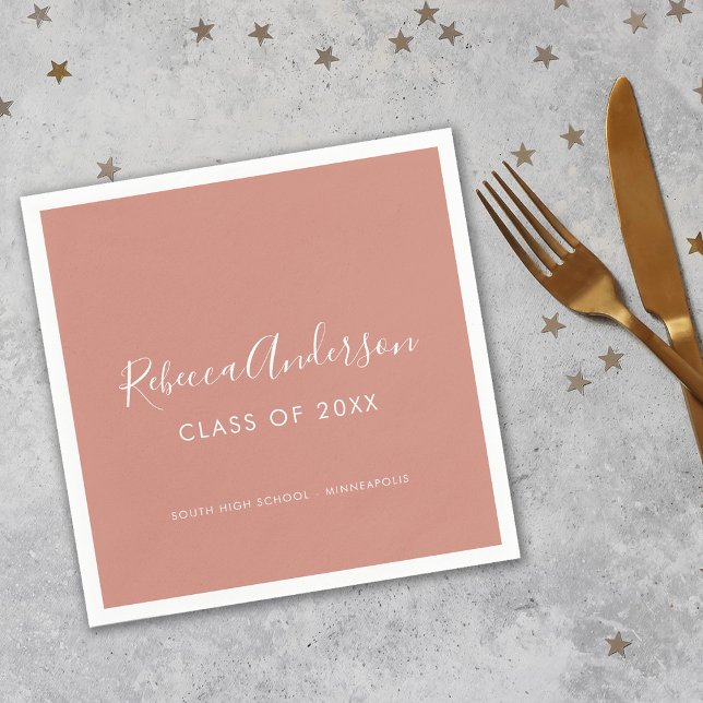 Class of 2019 Grad | Rose Gold Graduation Napkin (Creator Uploaded)