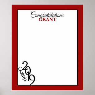 Class of 2019 Graduation Autograph Keepsake Red Poster