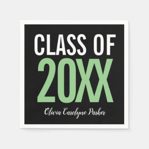 Class of 2019 Green Bold  Modern Graduation Napkin