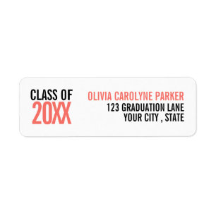 Class of 2019 living coral bold graduation custom