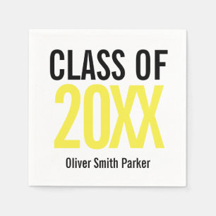 Class of 2019 Yellow Bold  Modern Graduation Napkin