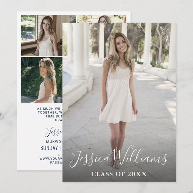 Class of 2020 5 Photos VIRTUAL Graduation Party Invitation (Front/Back)