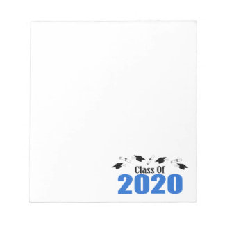 Class Of 2020 Caps And Diplomas (Blue) Notepad