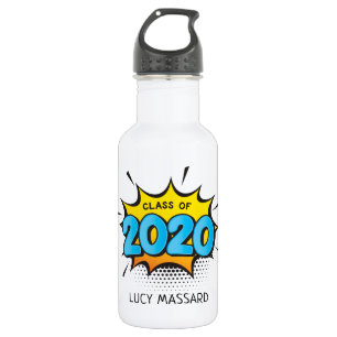 CLASS OF 2020 comic book style typography grad kid 532 Ml Water Bottle