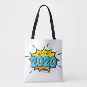 CLASS OF 2020 comic book style typography grad kid Tote Bag