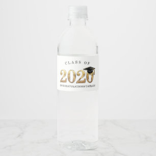 Class of 2020 Congratulations Graduation Water Bottle Label
