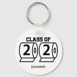Class of 2020 Funny Toilet Paper Graduation Senior Keychain