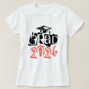 Class of 2020 grad coral typography graduation T-Shirt