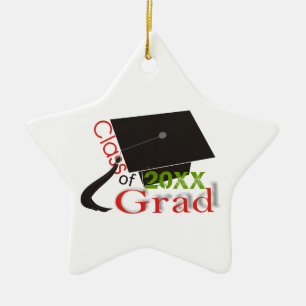 Class of 2020 Grad Graduation cap custom ornaments