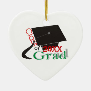 Class of 2020 Grad Graduation cap custom ornaments