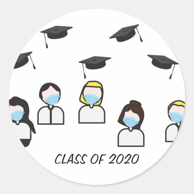 Class of 2020 Graduation Classic Round Sticker (Front)