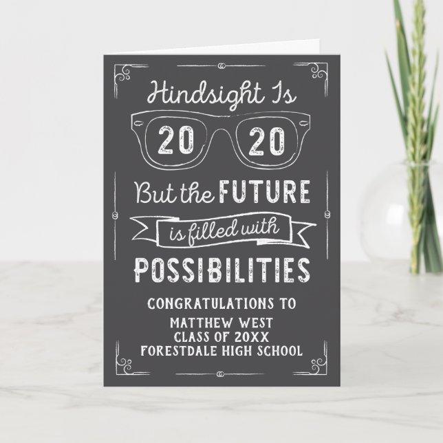 Class of 2020 Graduation Hindsight is 2020 Card (Front)