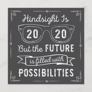 Class of 2020 Hindsight 2020 No Photo Graduation Invitation