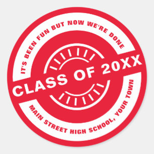 Class of 2020 or Any Year Graduation Party Classic Round Sticker