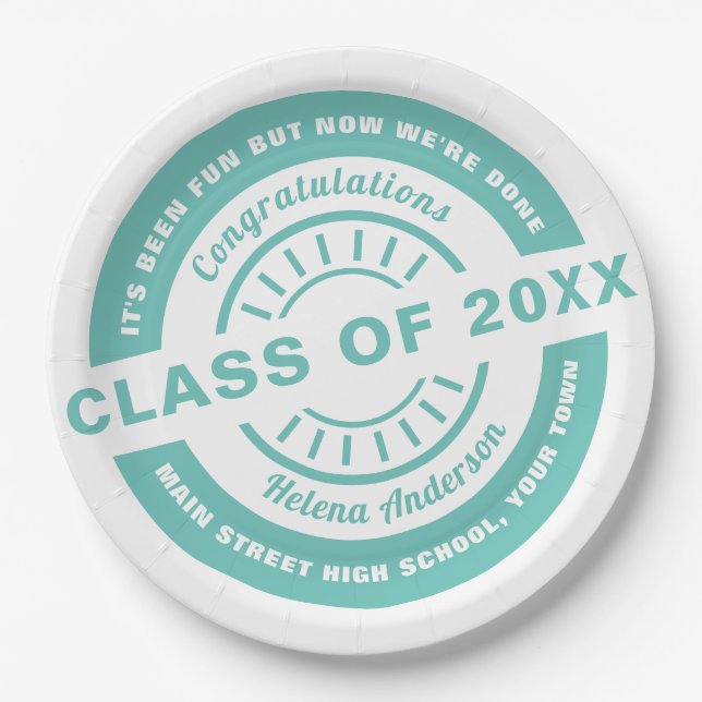 Class of 2020 or any year Graduation template Paper Plate (Front)