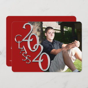 Class of 2020 Red Photo Graduation Invitation