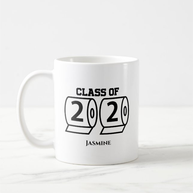 Class of 2020 Toilet Paper Graduation Gift Name Coffee Mug (Left)