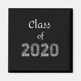 Class of 2020 white letters magnet