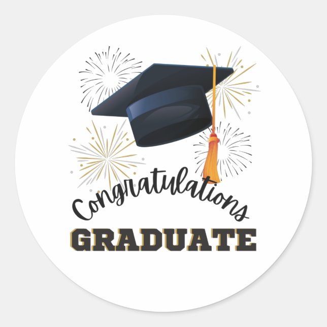 Class of 2021 | Congratulations Graduate Classic Round Sticker (Front)
