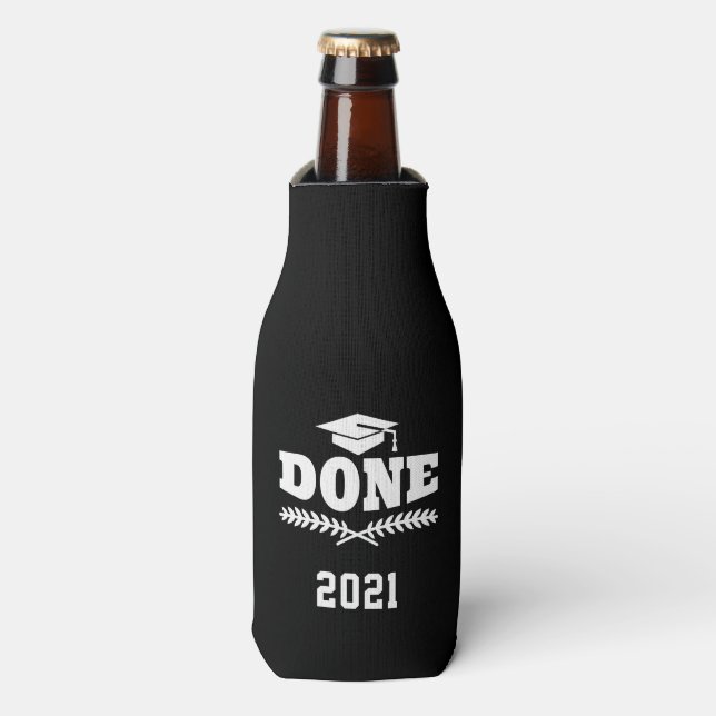 Class of 2021 Done Graduated Custom Bottle Cooler (Bottle Front)