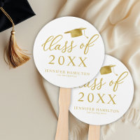 Class Of 2021 Elegant Gold White Graduation 