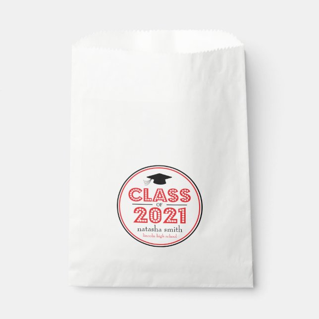 Class Of 2021 Favour Bags (Red In Lights) (Front)
