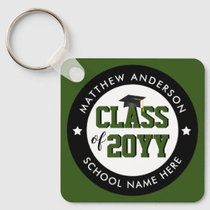 Class of 2021 Forest Green Graduate Graduation Keychain