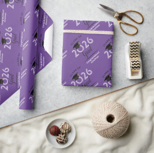 Class of 2021 Grad   Purple Wrapping Paper