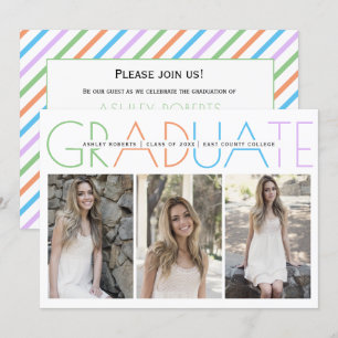 Class of 2021 Graduate graduation photo collage In Invitation