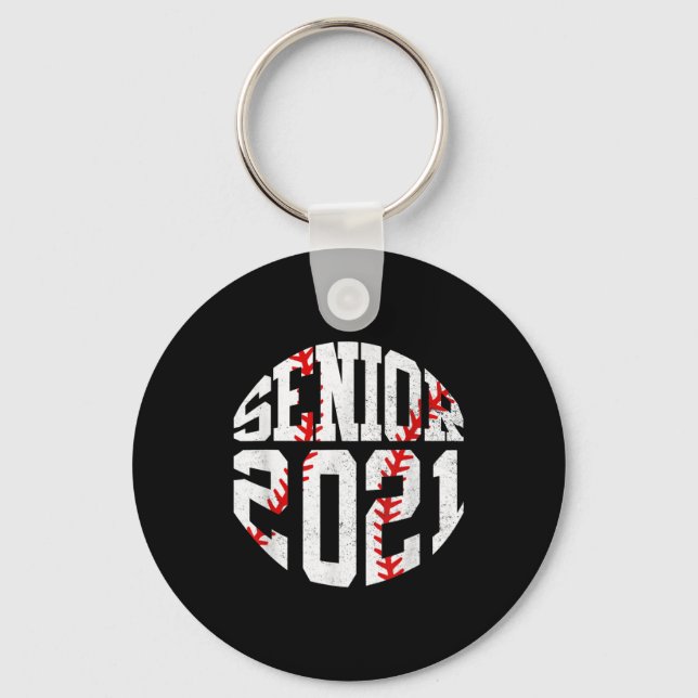 Class Of 2021 Graduate Senior 2021 Baseball Player Keychain (Front)