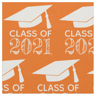 Class of 2021 Graduation Cap Orang or Choose Color Fabric