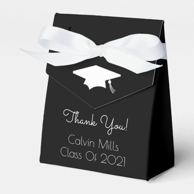Class Of 2021 Graduation Favour Boxes (Black) (Front Side)