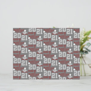 Class of 2021 Maroon Grey Scrapbook Paper