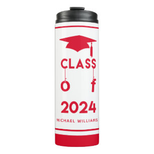 Class of 2021  - Personalized Red Graduation Therm Thermal Tumbler