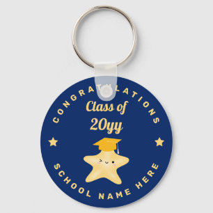 Class of 2021 Royal Blue and Gold Star Graduate Keychain
