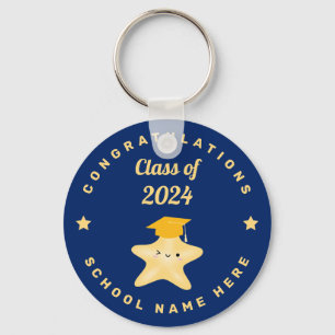 Class of 2021 Royal Blue and Gold Star Graduate Keychain