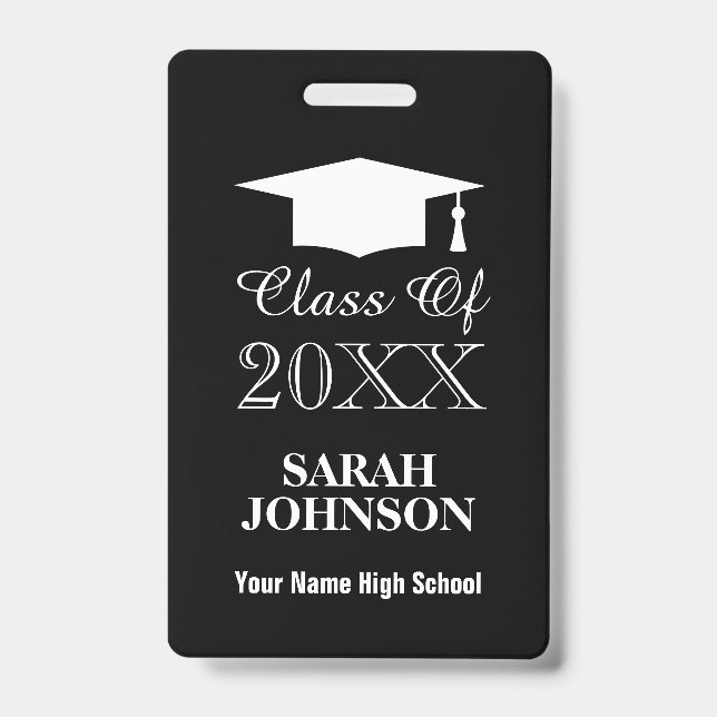 Class of 2021 School Graduation party name badges (Front)